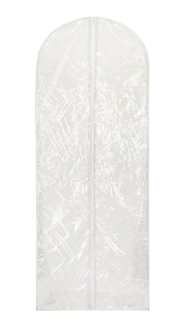 TRANSPARENT WEDDING DRESS GARMENT BAG WITH EXTRA SPACE FOR THE TRAIN | Product number: W008